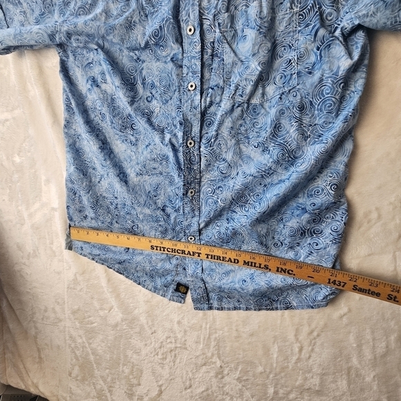 Vintage Peter Harrington Shirt Medium Blue Retro design 90s casual button down - Picture 6 of 9